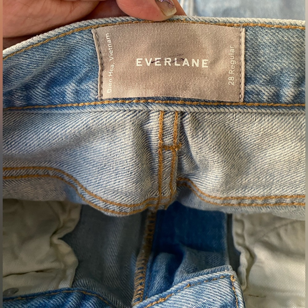Everlane The Denim Reconstructed Skirt Women’s 28 Light Wash Raw Hem Mini Cotton - Picture 7 of 7